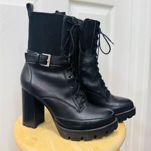 Charles David women’s laced up heeled combat boots